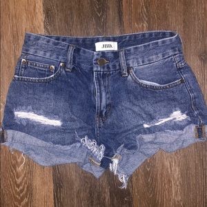 Just black denim shorts